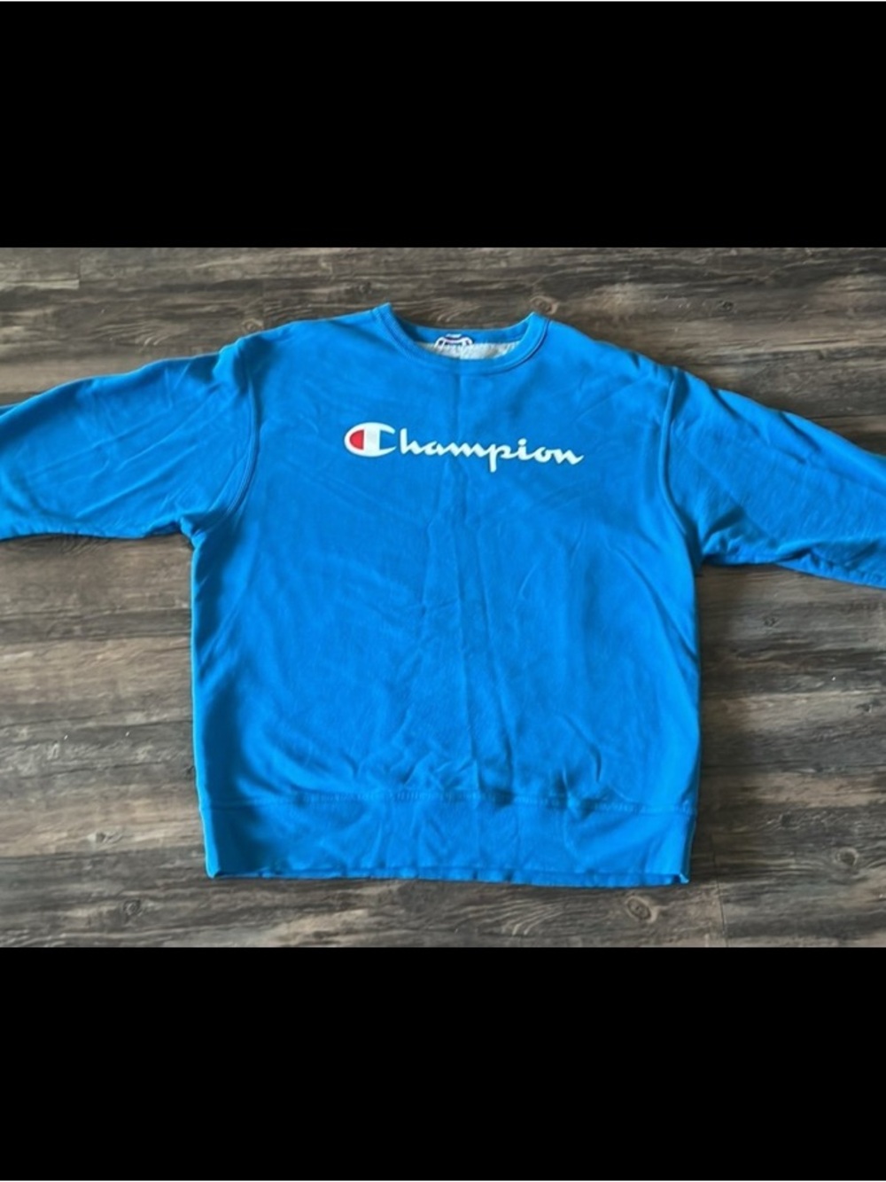 Champione Blue Logo Crewneck Sweatshirt Champion Sweatshirt Size Large Blue